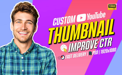 design a mind blowing youtube thumbnail for you